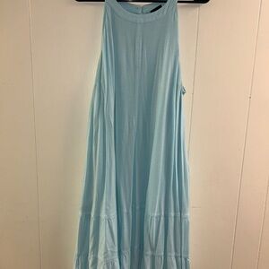 Elegant Blue Sleeveless Dress